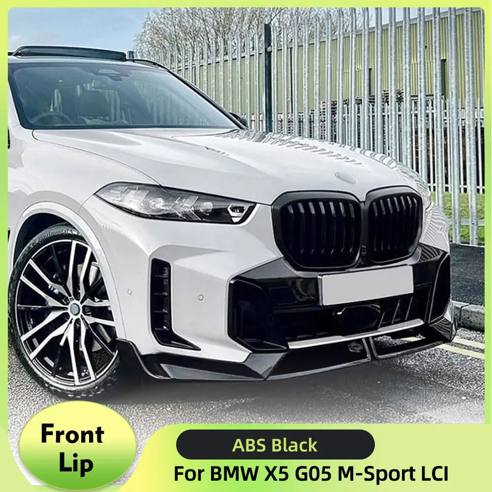

ABS Glossy Black Car Front Bumper Lip Spoiler Splitters for BMW X5 G05 LCI M Sport 2023-2025 Front Lip Chin Spoiler Guard 4PCS
