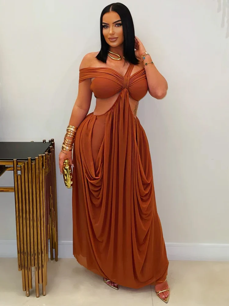 loose dress party irregular BWQ Fashion White Dress Sexy Irregular Slit Solid Loose High Street Long  Dresses Luxury Party Looks Women's Summer Dresses