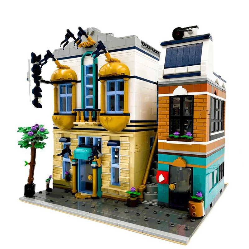 

2319PCS City Hot Selling Street View Hotel and Studios model DIY creative ideas Child Toy Assembly Puzzle birthdayGift MOC-31141