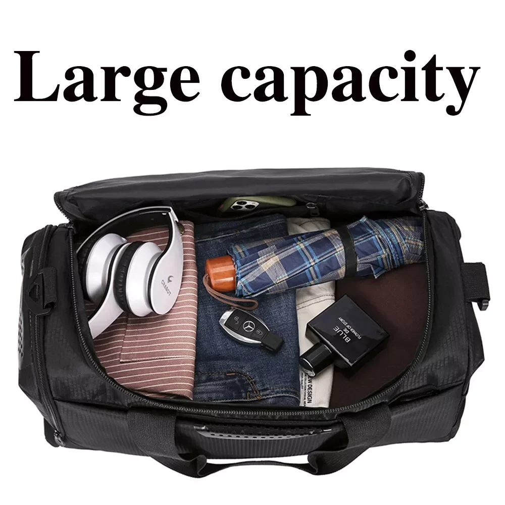 52x27x25cm Large black sport gym tote new duffle bag travel work gear bag