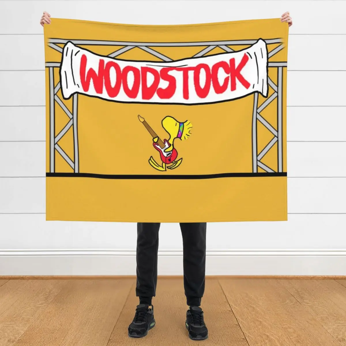 

Woodstock at Woodstock Throw Blanket Cute Plaid Quilt Stuffeds Blankets