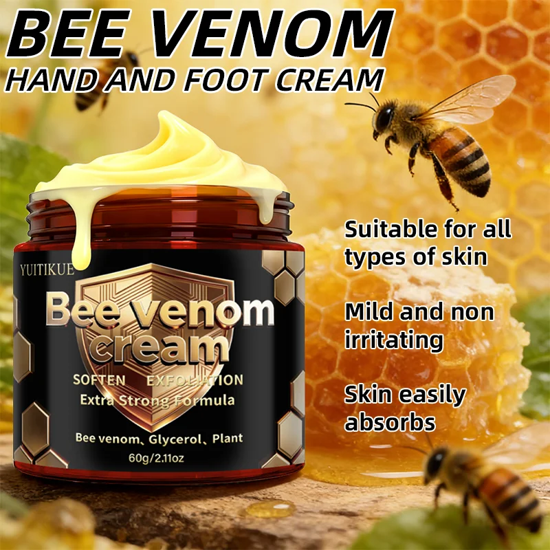 YUITIKUE Bee Venom Foot Cream - Soften Exfoliation Foot Care Cream Extra Strong Plant Formula for Dry Feet view 6