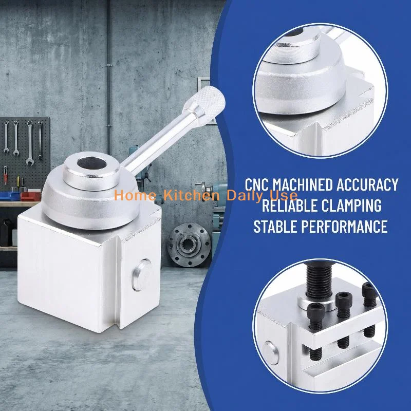 

portableLathe Tool Holder Quick Change Toolpost Set Aluminum Alloy Enhanced Clamping for Metal Lathe Cutting Taskscommonly used