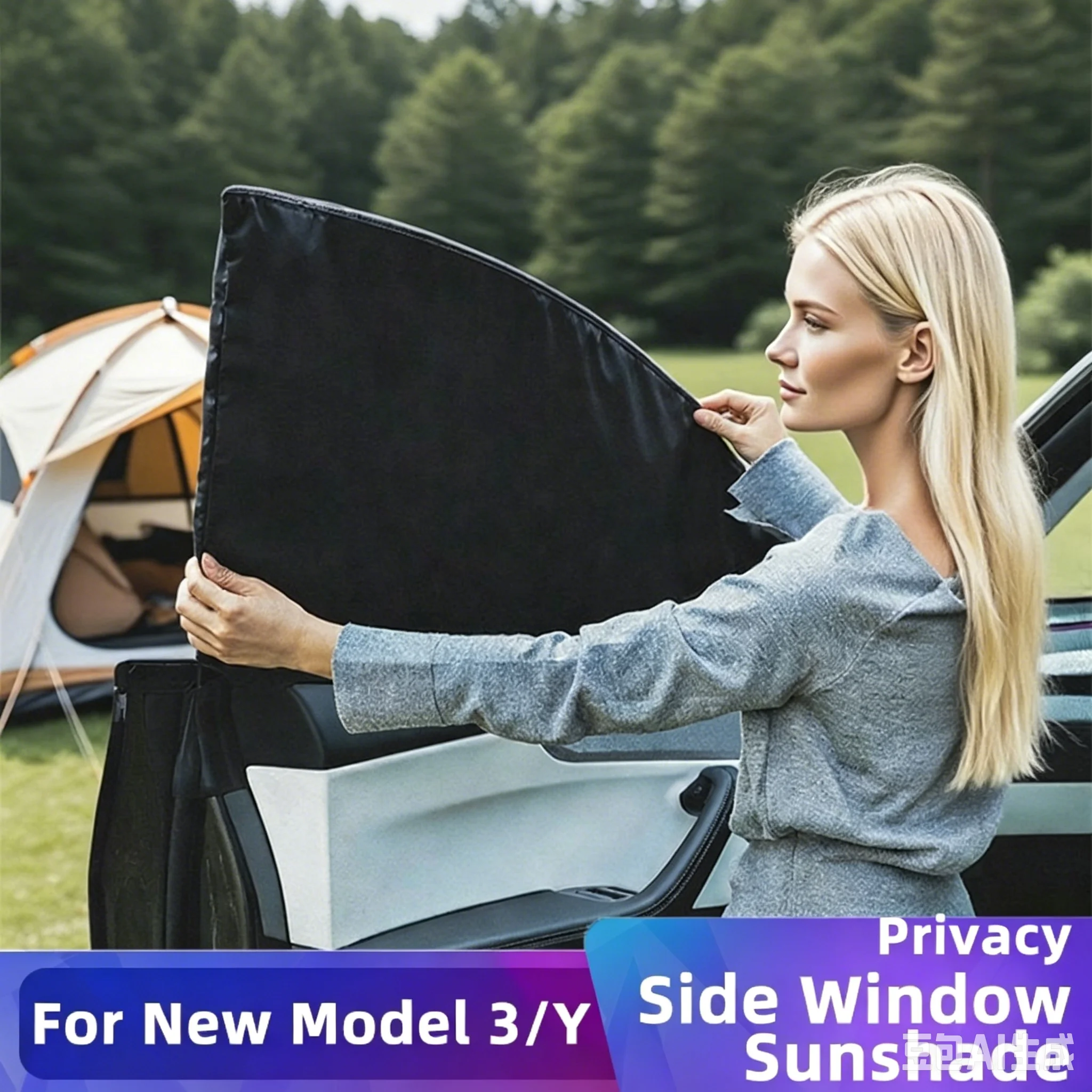 For Tesla Model Y Juniper Model 3 Highland Side Window Privacy Sunshade 4 pcs for Camping And Midday Rest