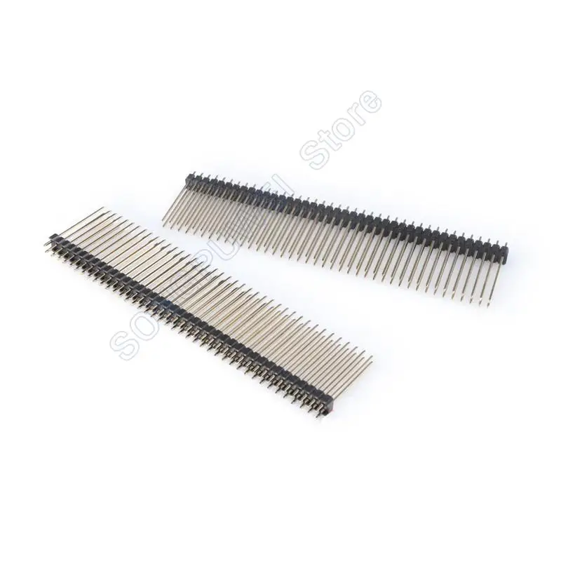 10PCS 2.54mm 40 Pin Double Row Male Connector PCB Board Pin Header Long 8.5/11.5/13/14/15/17/19/21/25/30mm 2X40P Strip Pinheader