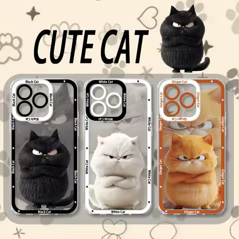 Chubby Cat Case For Xiaomi POCO X6 X7 X5 Pro X3 NFC F3 F5 F6 F7 Ultra M5S C65 M7 M6 Pro 4G 5G 14T 13T 12T 11T 14 11 Lite 5G NE