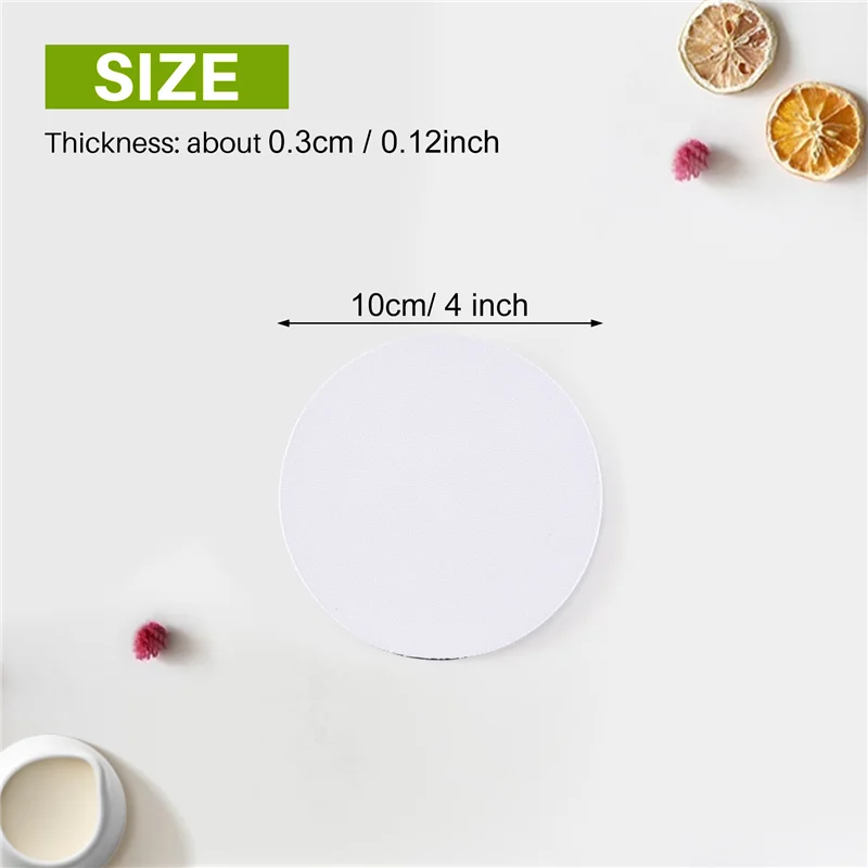 A59E-sublimatie blanco producten, 20 stuks 4 inch sublimatie onderzetter blanks, geschikt voor doe-het-zelf hete persen