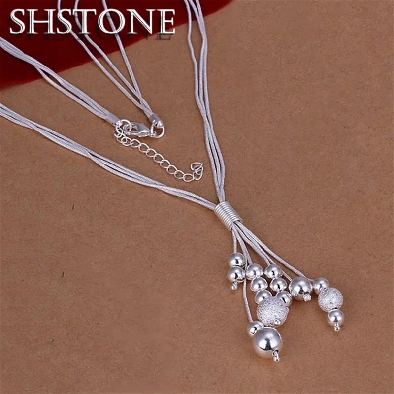 SHSTONE Charms Silver Color Refined Luxury Beads Chain Wedding for Women Lady Necklace Fashion Trends Jewelry Gifts