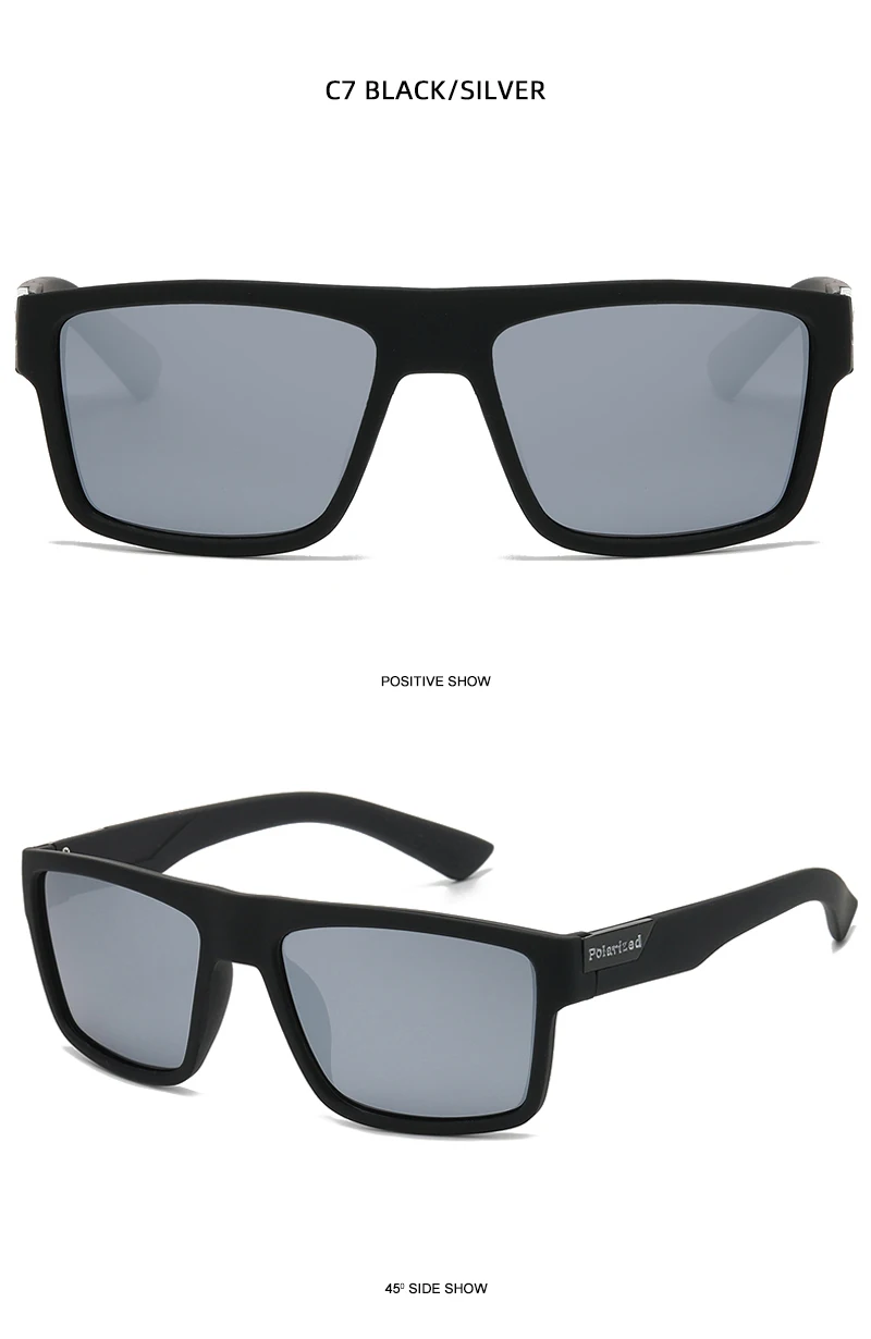 Stilvolle Sport Polarisierte Sonnenbrille Männer Frauen Fashion Square Männliche Sonnenbrille Vintage Fahren Angeln Outdoor Shades UV400 – Detail 16