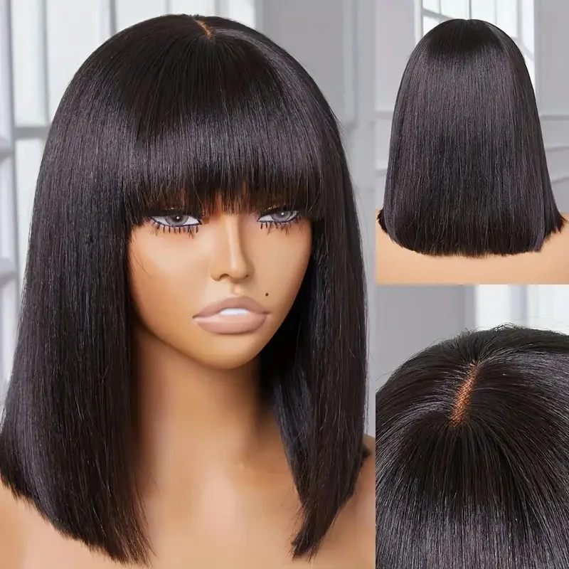 European and American fashion bangs medium-length full head bob wig