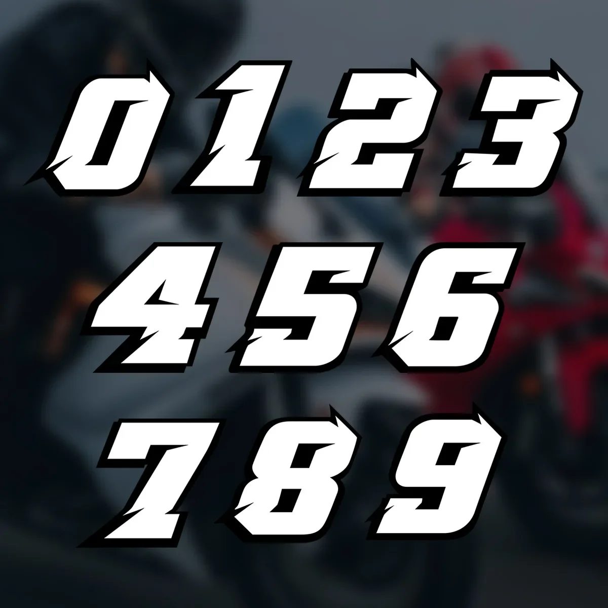 

2PCS Reflective Rainbow Motorcycle Racing Arabic Numbers Stickers DIY Helmet Car 3D Decals Styling Reflective Number Sticker