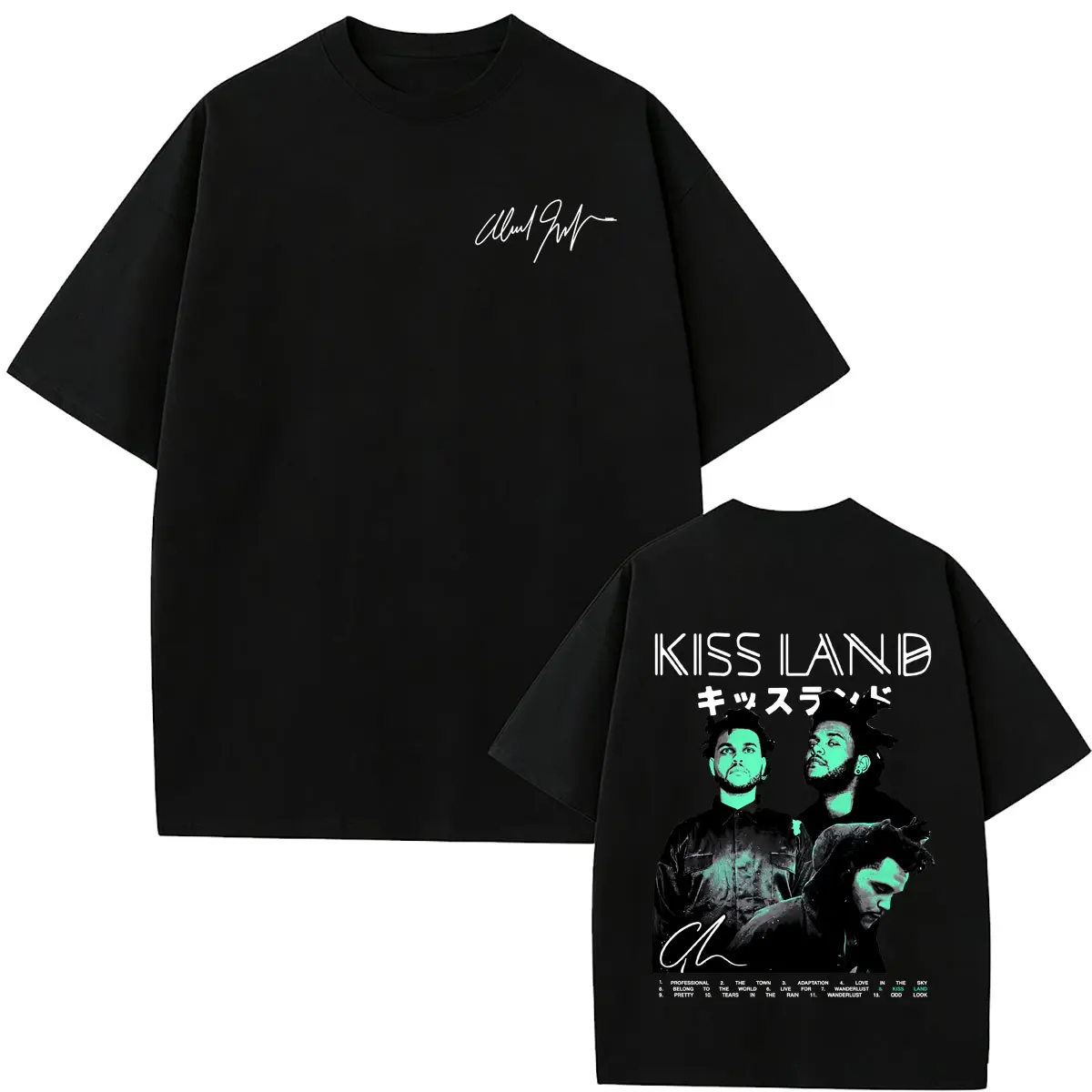 Rapper The Weeknd Kiss Land Album Graphic T Shirts Men Women Hip Hop Fashion Streetwear Male Vintage Casual Oversized T-shirt
