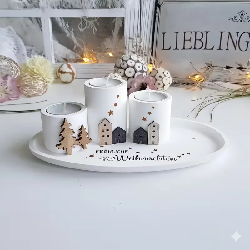 

Набор из 4 силиконовых форм для декоративных цилиндрических подсвечников с немецким текстом и дизайном в виде звезд, для домашнего декора, праздничных подарков