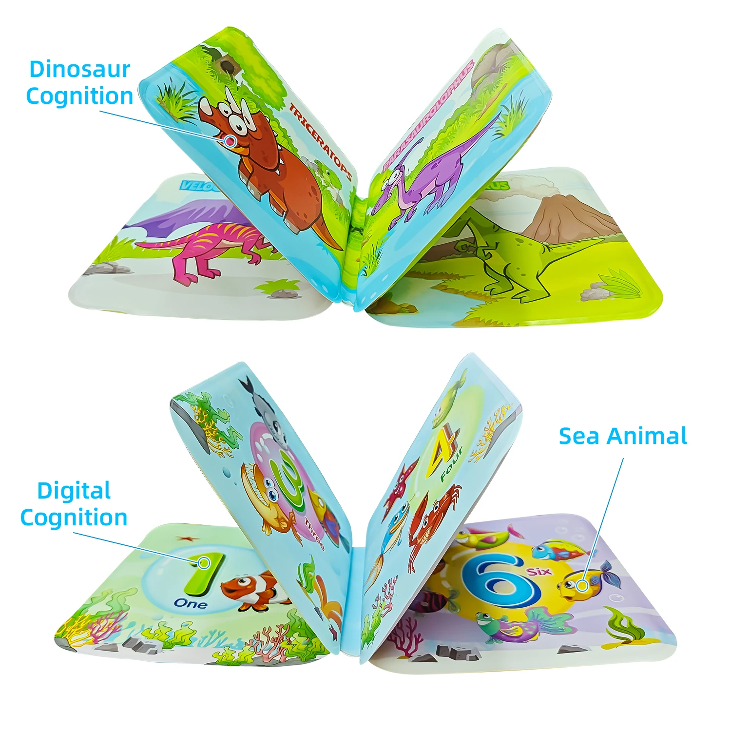 Baby Water Bath Toy Bath Cloth Book Swimming Bathroom Toy Early Educational Toys Activity Waterproof  Baby Book for Toddler Gift