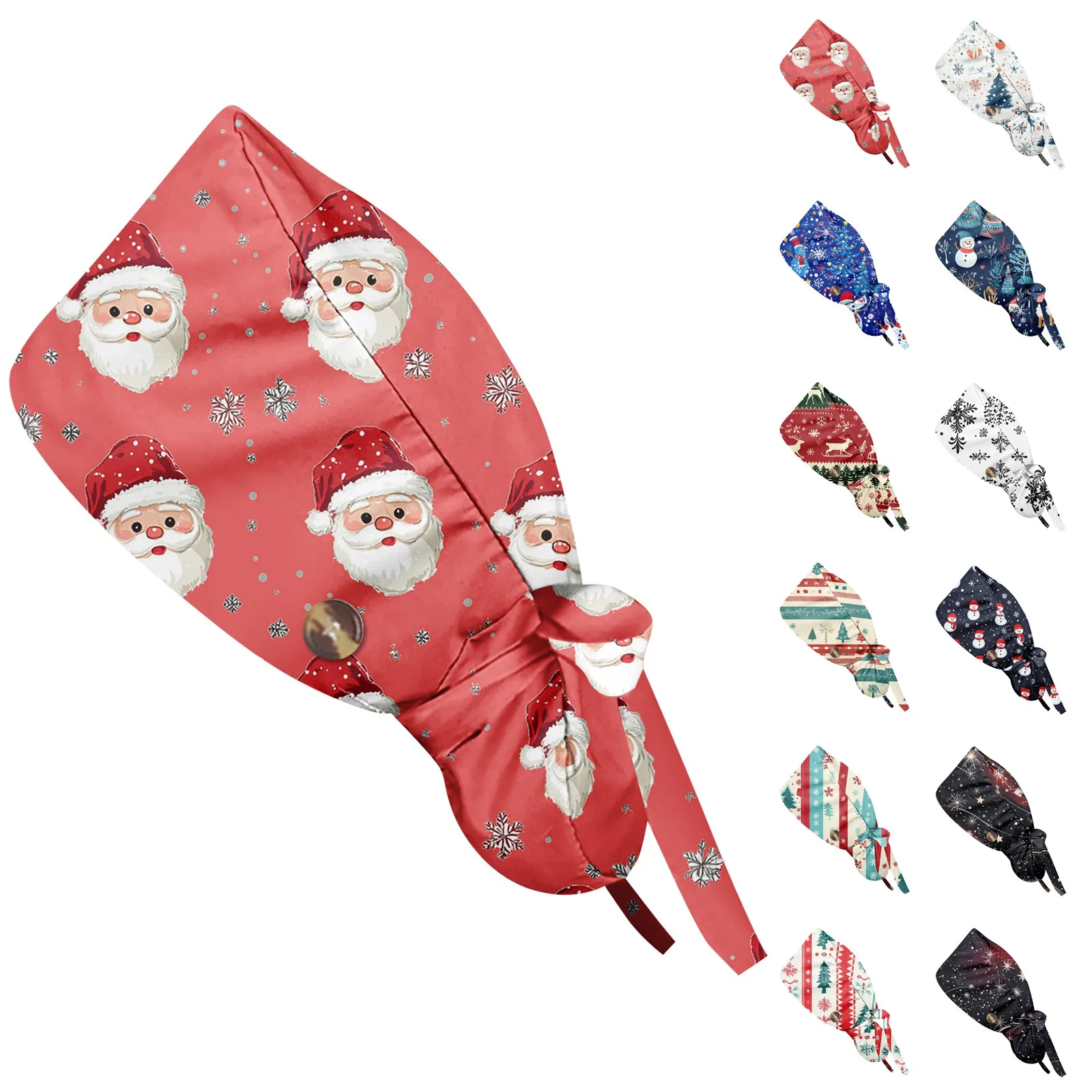 Casquettes de gommage de noël, chapeaux de magasin d'animaux, casquette de nettoyage de beauté, prix de gros, coton, toilettage pour animaux de compagnie, gommage d'allaitement, casquette de travail