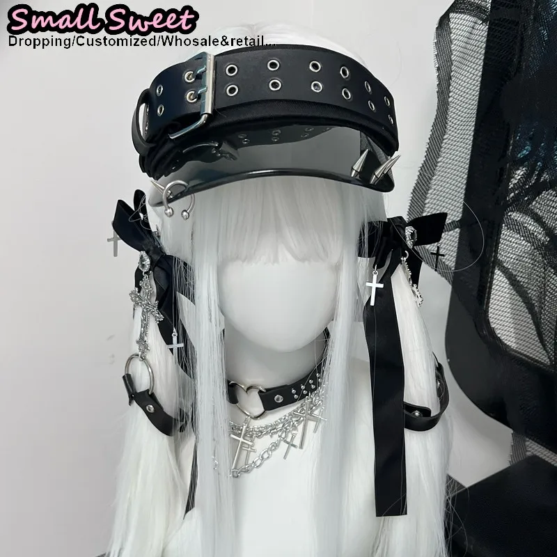 senhoras-goth-bone-y2k-feminino-punk-bones-gotico-lolita-pico-meninas-verao-hip-pop-chapeu-de-sol-topo-bone-de-ar-plutonio-arco-hairpin-conjunto-de-grampo-de-cabelo