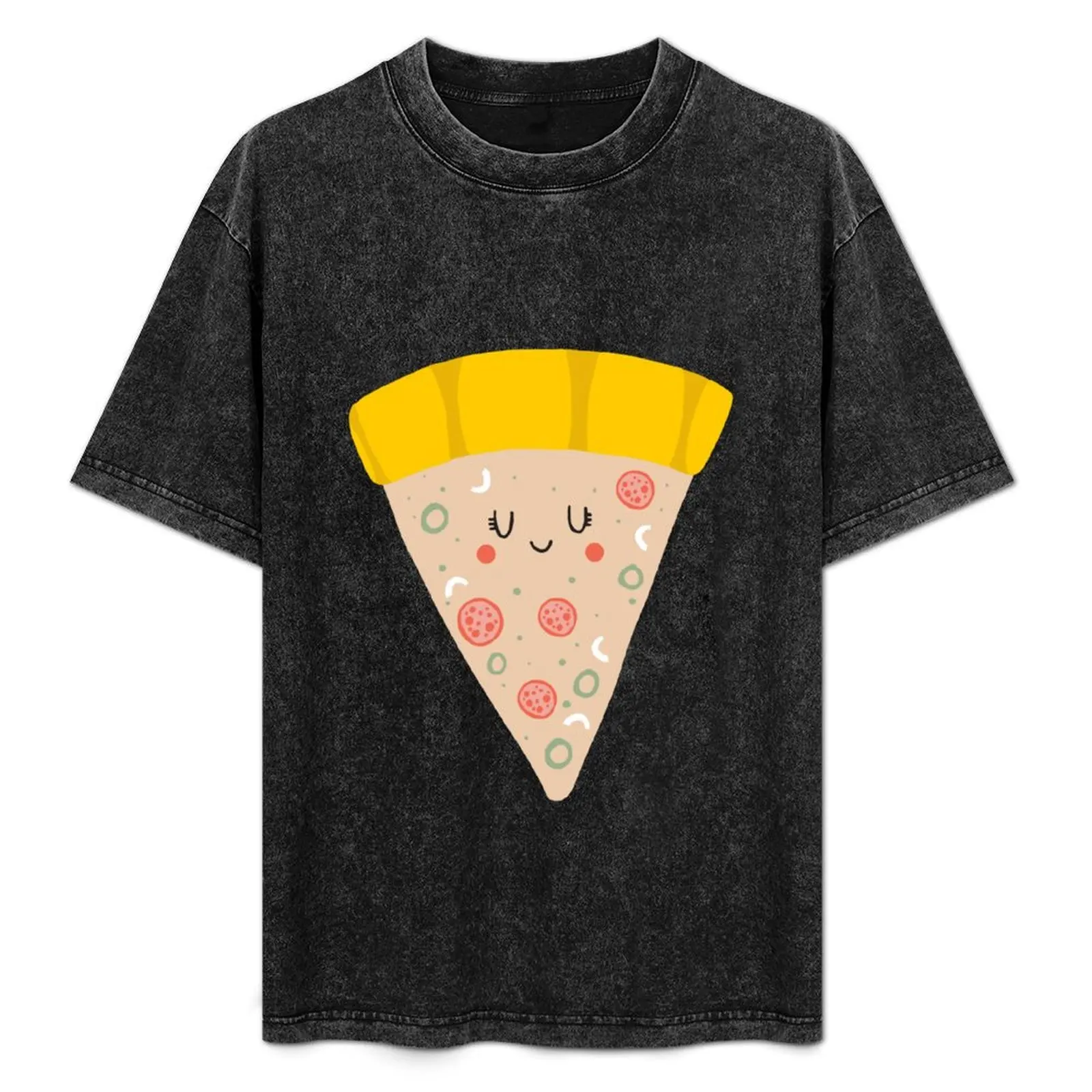 

Cute funny smiling PIZZA slice T-Shirt anime stuff anime korean fashion quick-drying shirts graphic tee men