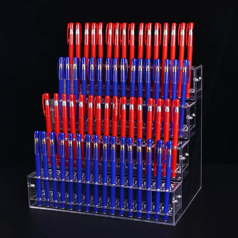 Acrylic Pen Holder Storage Shelf for Supermarket Stationery Store Rack for Ballpoint Pens Neutral Pens Clear Ladder