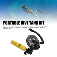 DIDEEP Dive Tank Snorkel Face Cover Kit Diving Breathing System Portable 0.5L Dive Tank with Full Face Cover for Scuba Diving