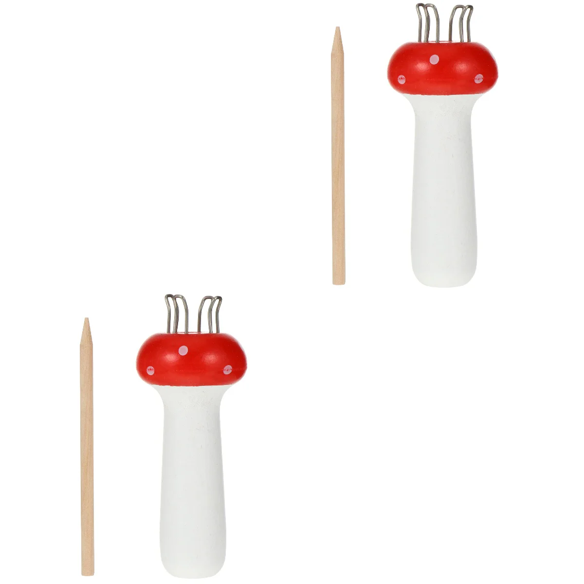 Set of 2 Mushroom Wood French Knitter Knitting Craft Loom Crochet Kit Wool Handy Scarf for DIY Machine Toy