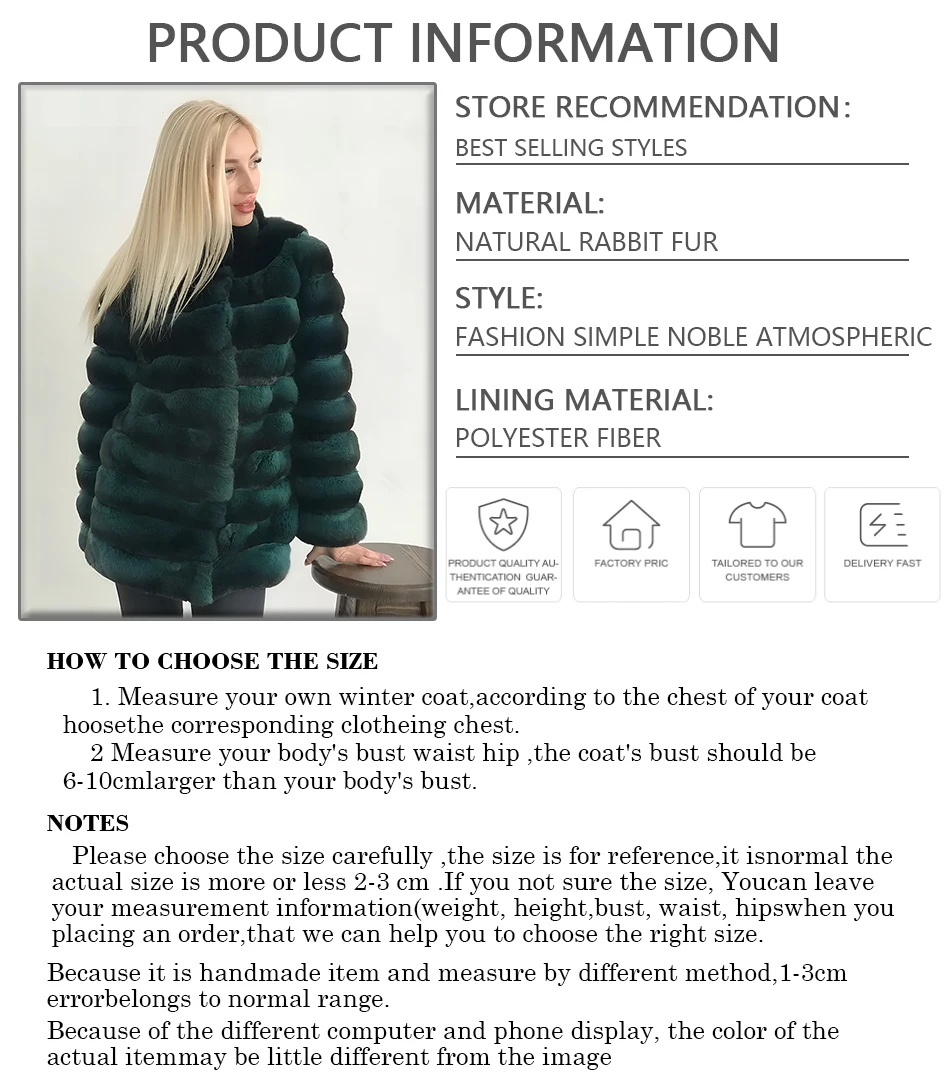 Rabbit Fur Jackets For Women Rex Rabbit Fur Coat With Stand Collar Chinchilla Colour Winter Clothes Women Real Fur Coat