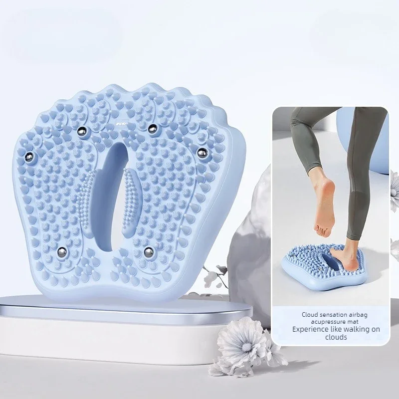 1set Anti-slip Acupressure Foot Massager Pad Inflatable Foot Massager Strong Suction Cups Foldable Portable Drainage Holes
