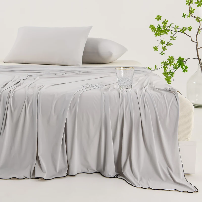 Ultra-thin Single-layer Summer Blanket Cooling Breathable Bed Blanket Cooled Super Cool Silky Duvet Cold Feel Ice Silk Bed Sheet