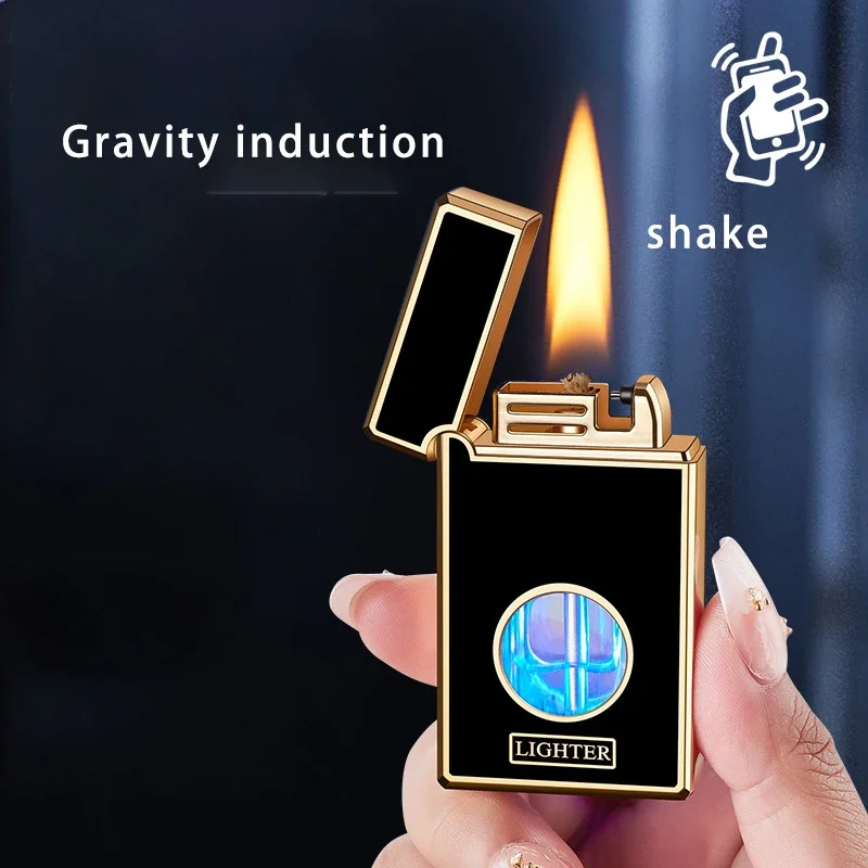 Metal Intelligent Gravity Induction Ignition Kerosene Lighter Oil Electric Hybrid Large Capacity Visible Oil Window Lighter