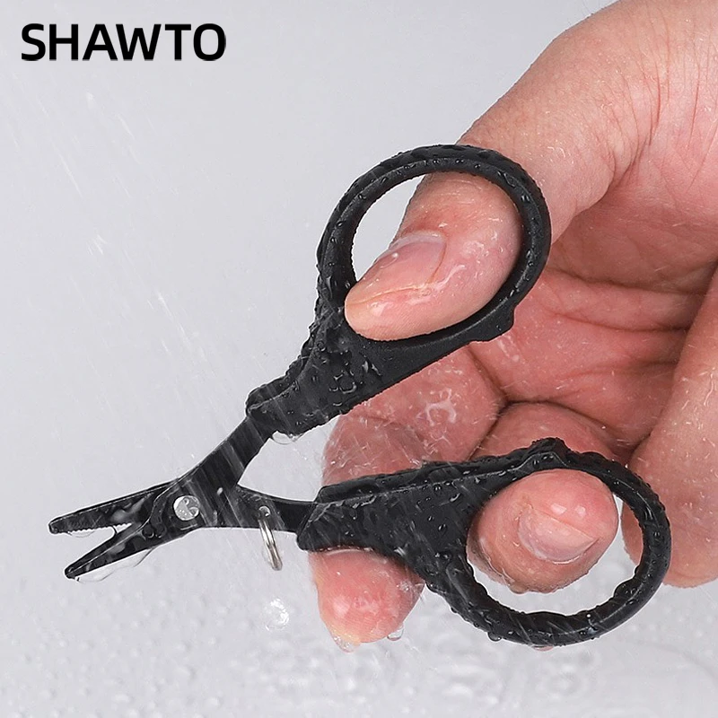 Shawto チタンコーティングされたステンレス鋼釣りはさみ多機能釣りプライヤー PE 編組ラインカッターツール釣具