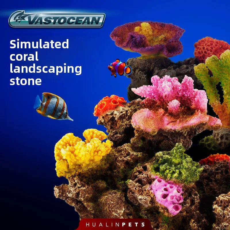 

Vastocean Lifelike Reef Ecosystem Decor-Artificial Coral&Rock Formation Set for Marine Aquarium,Instant Aquascaping&Hiding Caves