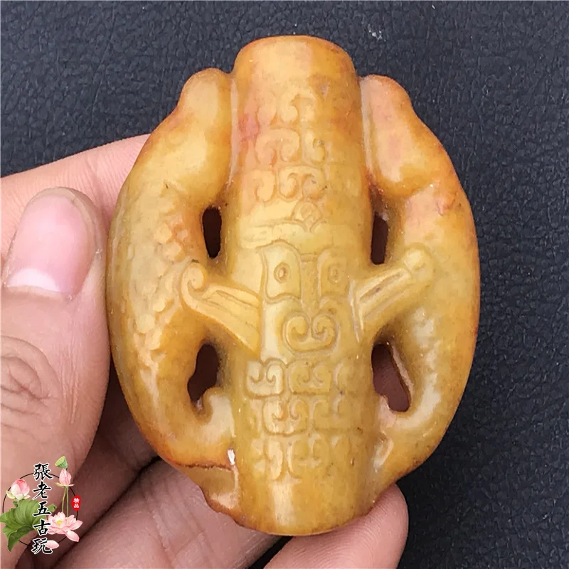 

Han, Ming, and Qing high antique jade, old pendants, goods, old objects, jade brown tube pendants