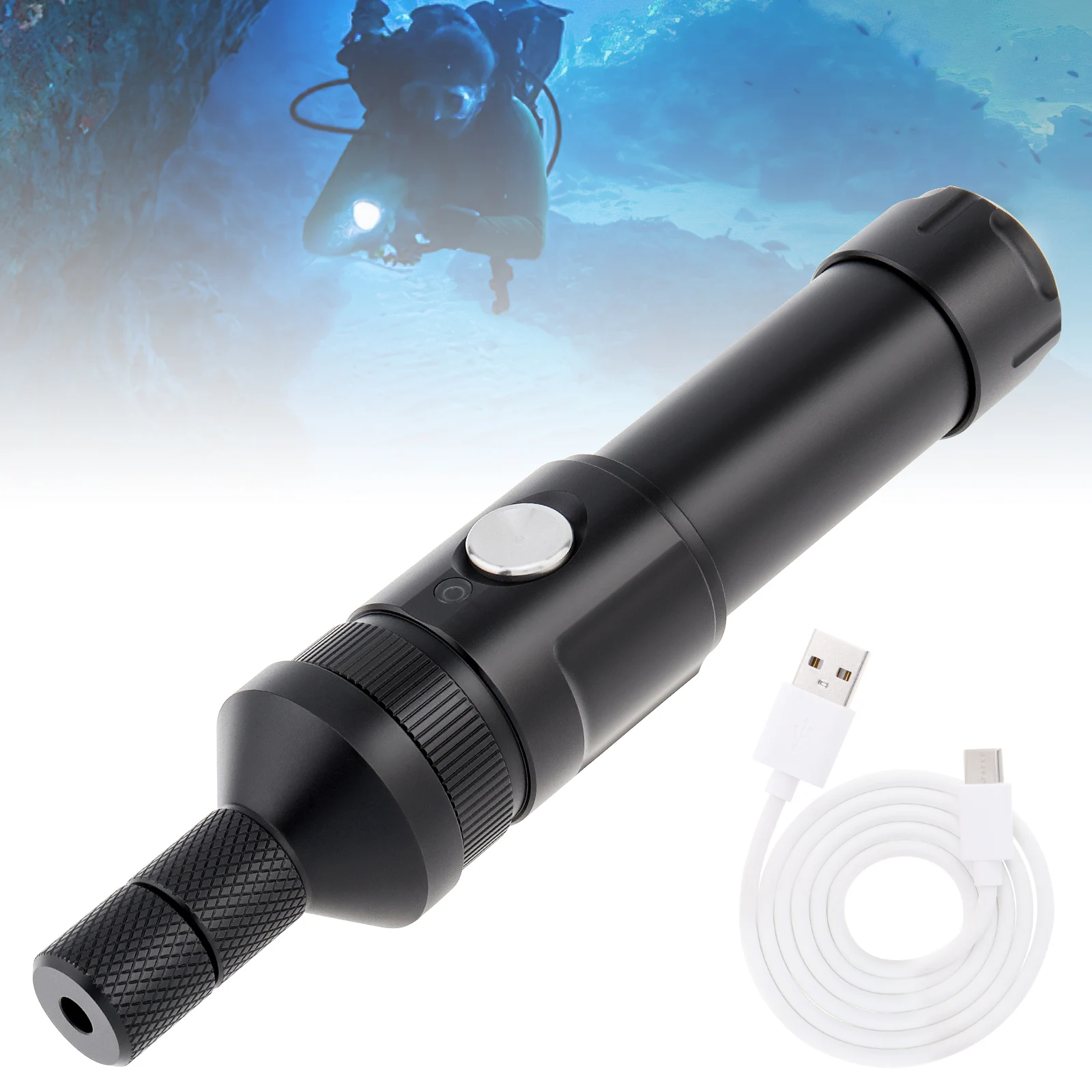 

SecurityIng DF19 2200 Lumens 6 Modes Light Scuba Diving Flashlight for Night Diving / Professional Diving,Underwater Dive Lights