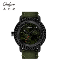 ONLYOU Top Brand Luxury Men's Watch Quartz Waterproof Men's Watch Fashion Sports Men's Watch World Map Cool Student Clock