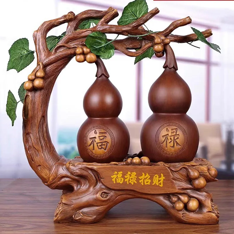 

Gourd Ornaments Town House Lucky House Crafts Wufu Linmen Living Room Office Home Decoration Accessories Wine Cabinet for housew