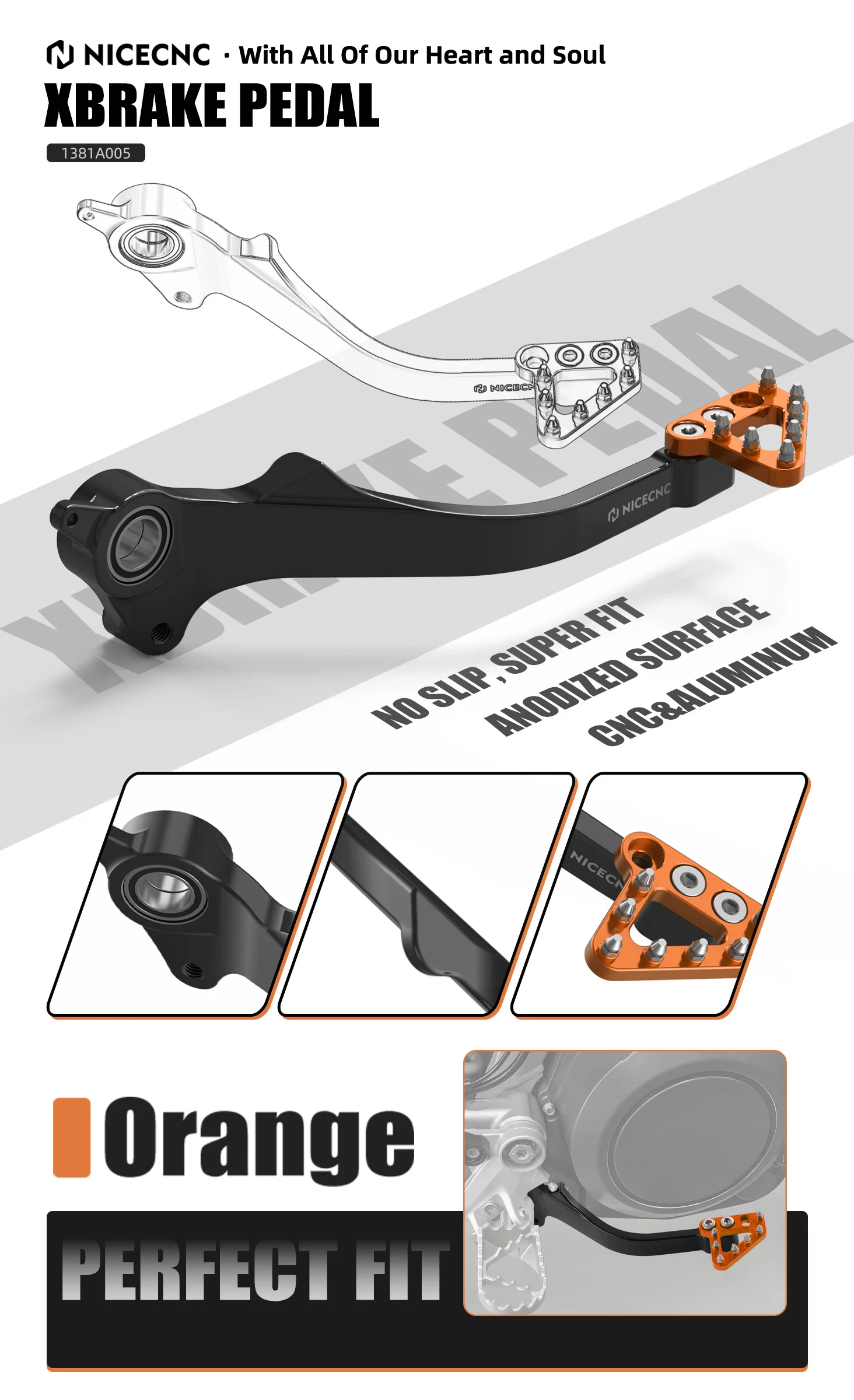 (EU-Lager) NICECNC Für KTM 690 Enduro R 690 SMC R 2019-2026 Bremspedal Für Husqvarna 701 Enduro/701 Supermoto GasGas 700 SM/ES – Detail 1