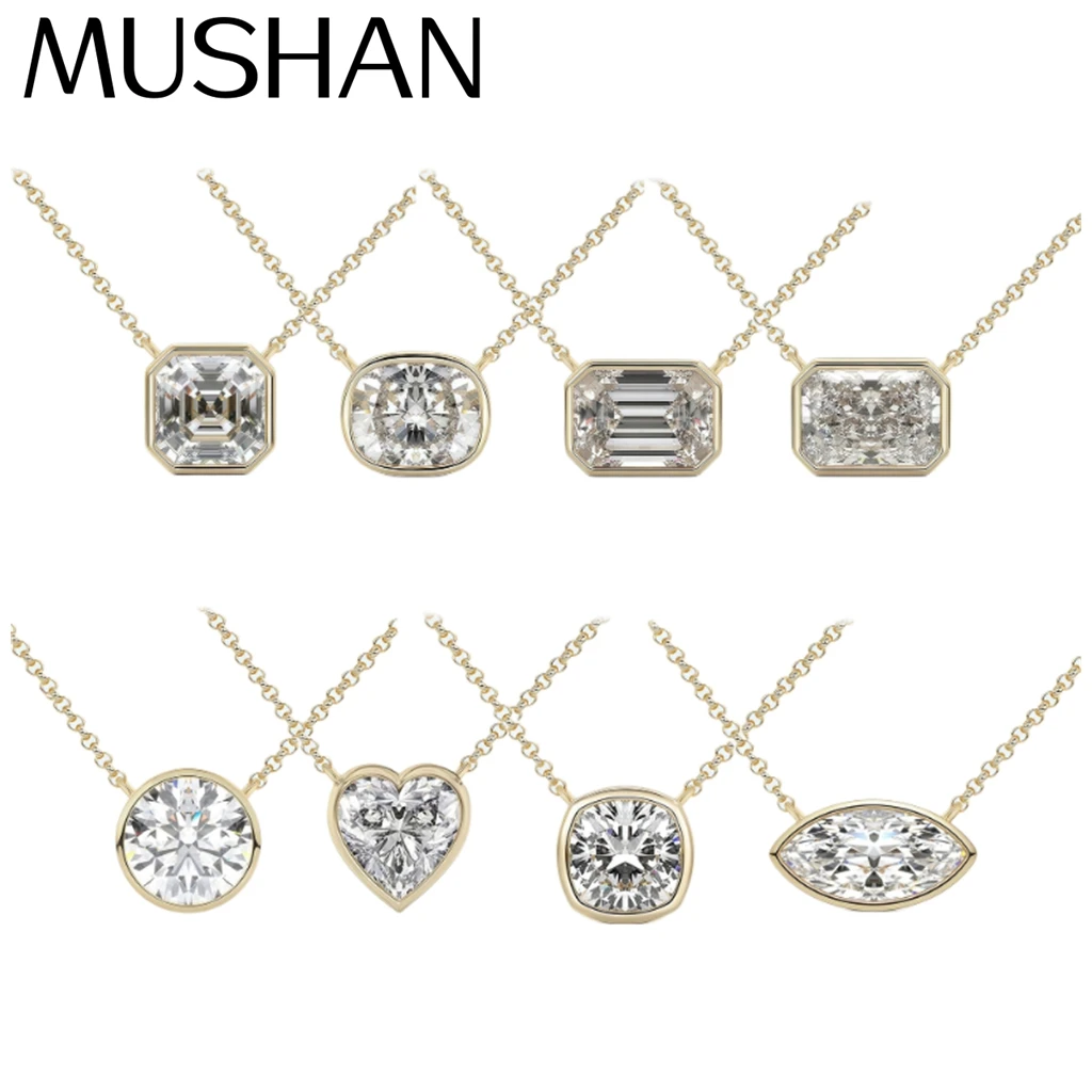 

MUSHAN Bespoke Jewelry 925 Sterling Silver Necklace Moissanite D Color VVS Fine Opulent 925 Sterling Silver Pendants Diamond