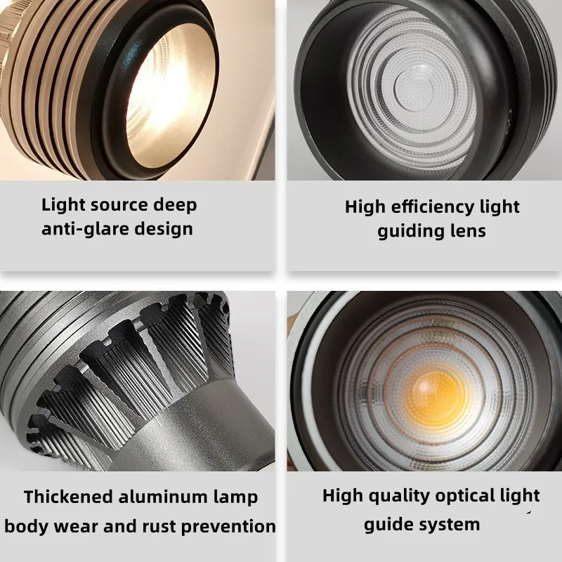 Focos LED E27 Focos con zoom de ángulo ajustable Regulables 7W10W12WPAR20- para restaurantes de ollas calientes, tiendas de ropa, restaurantes