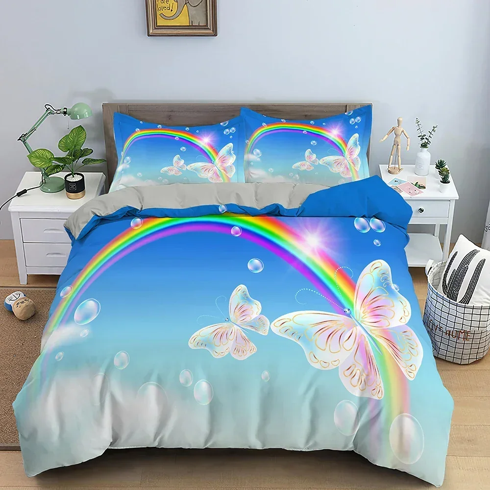 

New 3D Print Galaxy Butterfly Comfortable Duvet Quilt Cover Pillowcase Bedding Set Children Bedroom Decoration Home Textile