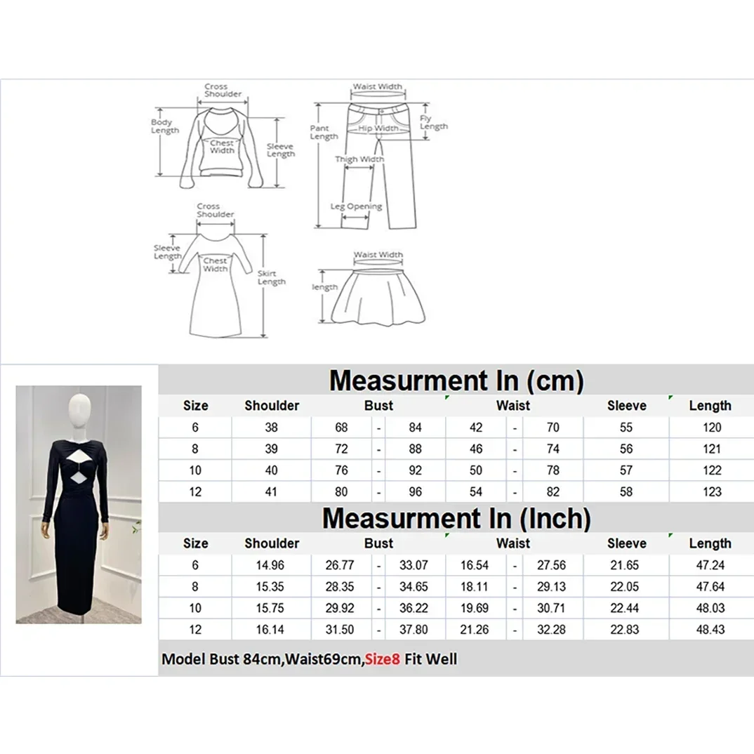 Rose Rot 2023 Neue Solide Frühling Sommer Hohe Qualität Sexy Langarm Taille Cut Out Frau Schwarz Midi Kleid für Party