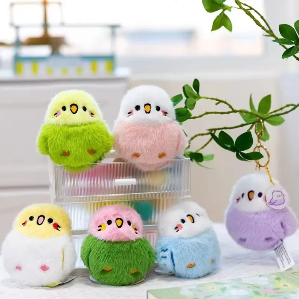 Birthday Gift Sound-Making Bird Pendant Cute Animal Bag Charm Chirping Plush Cartoon Squeeze Squeak Parrot Stuffed Handbags
