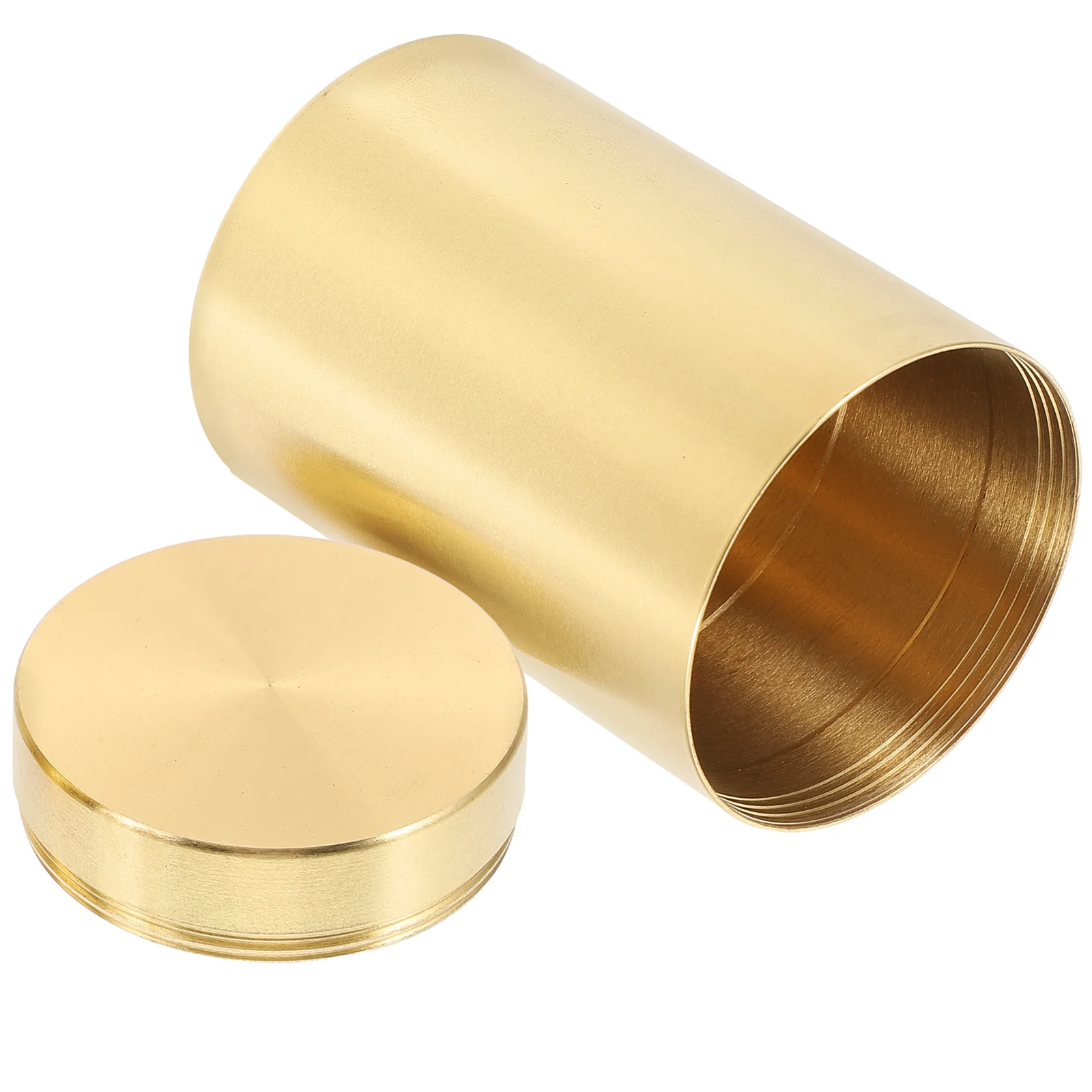 Brass Tea Cannister with Lid Tin Canister Container Storage Jar Canisters Air Tight Lids Food