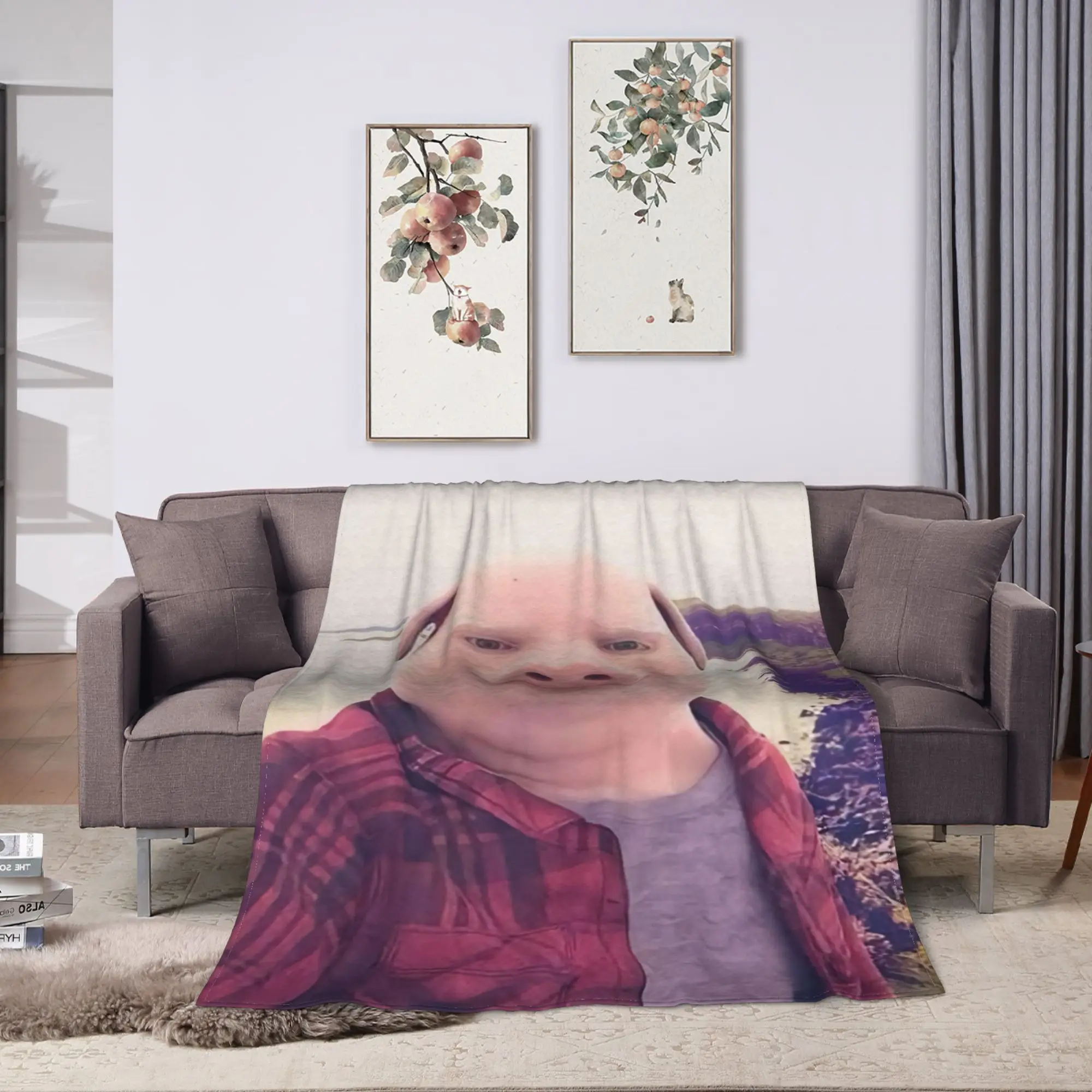 Funny John Pork is Calling Scuba Dance Blanket Quality Warm  Throw Blanket Spring Travel Office Home Decor Aesthetic Bedspread