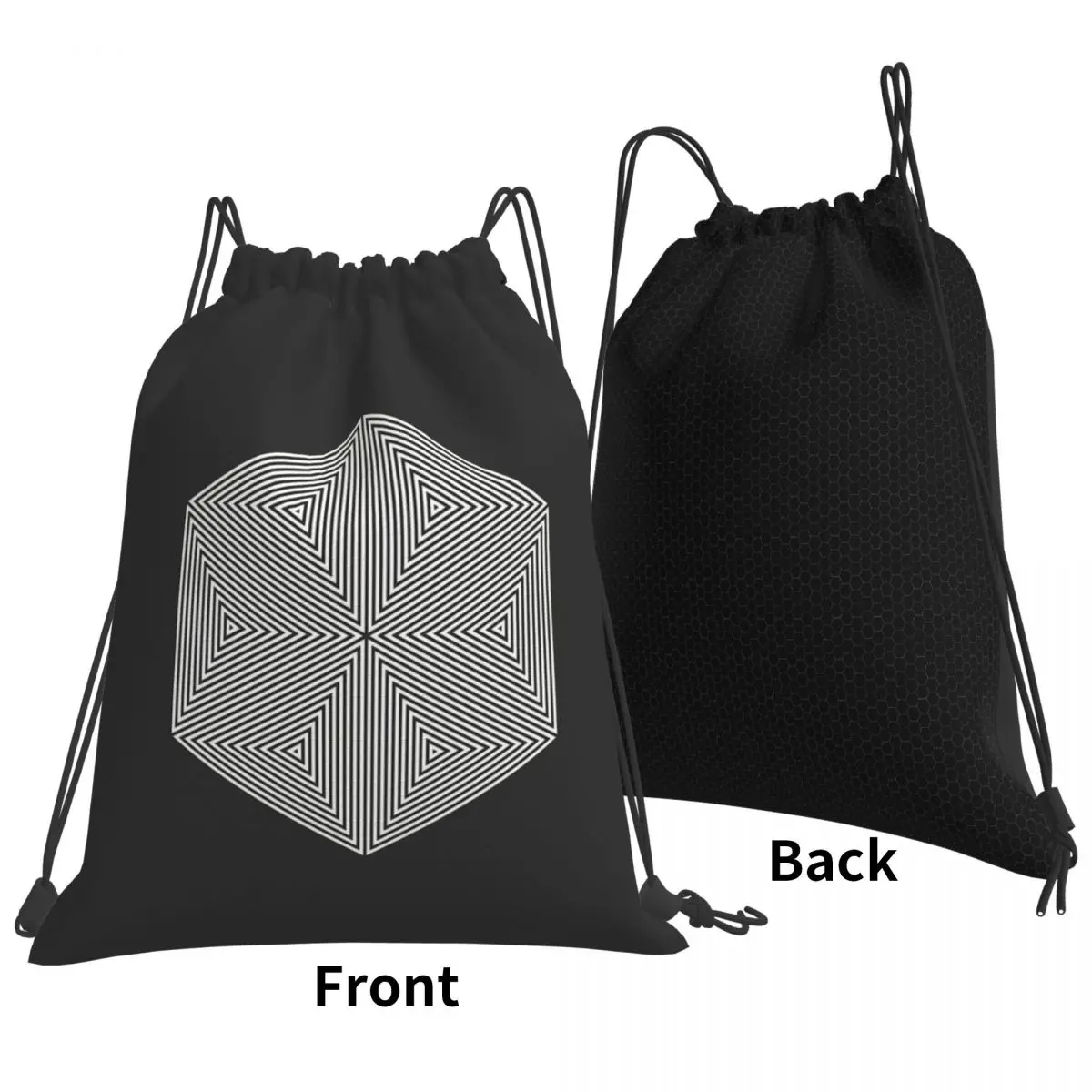 Sacred Geometry Hexagon Meditative Triangle Backpacks Fashion Drawstring Bags Shoes Bag Book Bags for Man Woman School