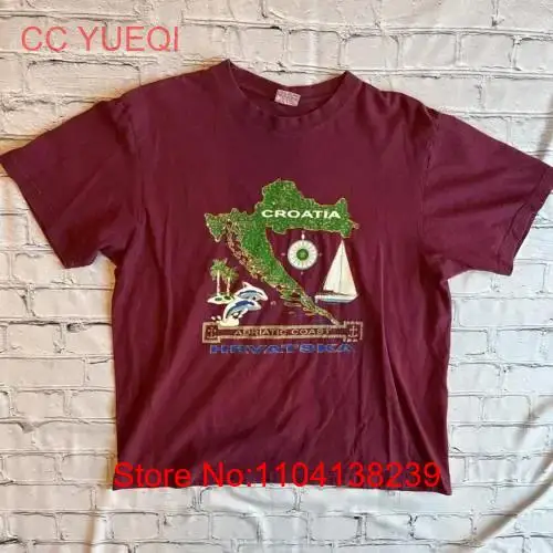 Футболка с длинным или коротким рукавом для путешествий Vtg, Хорватия, Загреб, хроватская, Адриатическое побережье