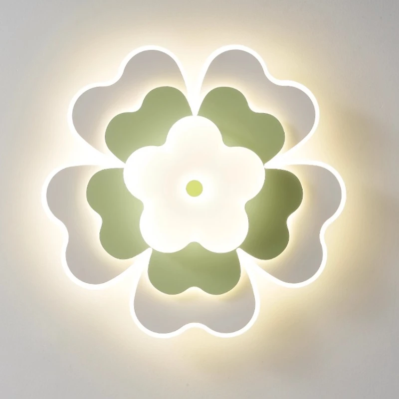 كريم نمط الاكريليك خمس أوراق البرسيم على شكل أضواء السقف حساسة غرفة نوم رئيسية حماية العين مصباح السقف دراسة غرفة المعيشة