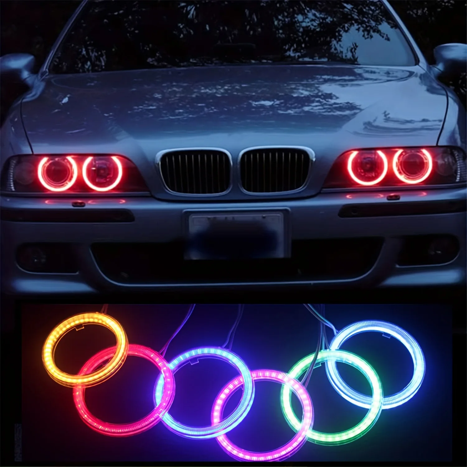 

60mm Car LED Headlight Angel Eyes Bulb Ring Lamp 12V DRL Fog Daytime Running Light Headlight Aperture Decorative Lights