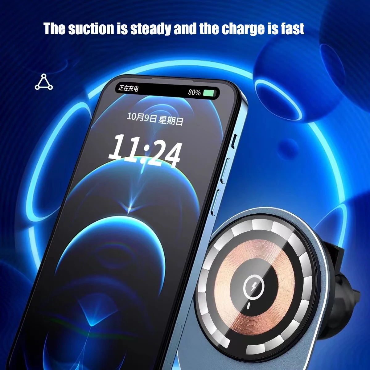 Magnetic Wireless Car Charger Air Outlet Phone Holder for iPhone 16 15 14 13 12 Pro Max Fast Wireless Car Charging Station