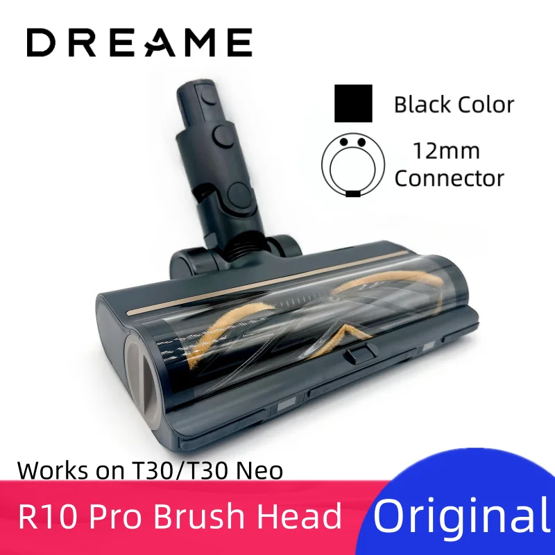 Dreame-Tête de brosse électrique sans fil R10 Pro, noire, pour aspirateur T30, T30, NEO, T20 Pro Dreame-Tête de brosse électrique sans fil R10 Pro, noire, pour aspirateur T30, T30, NEO, T20 Pro