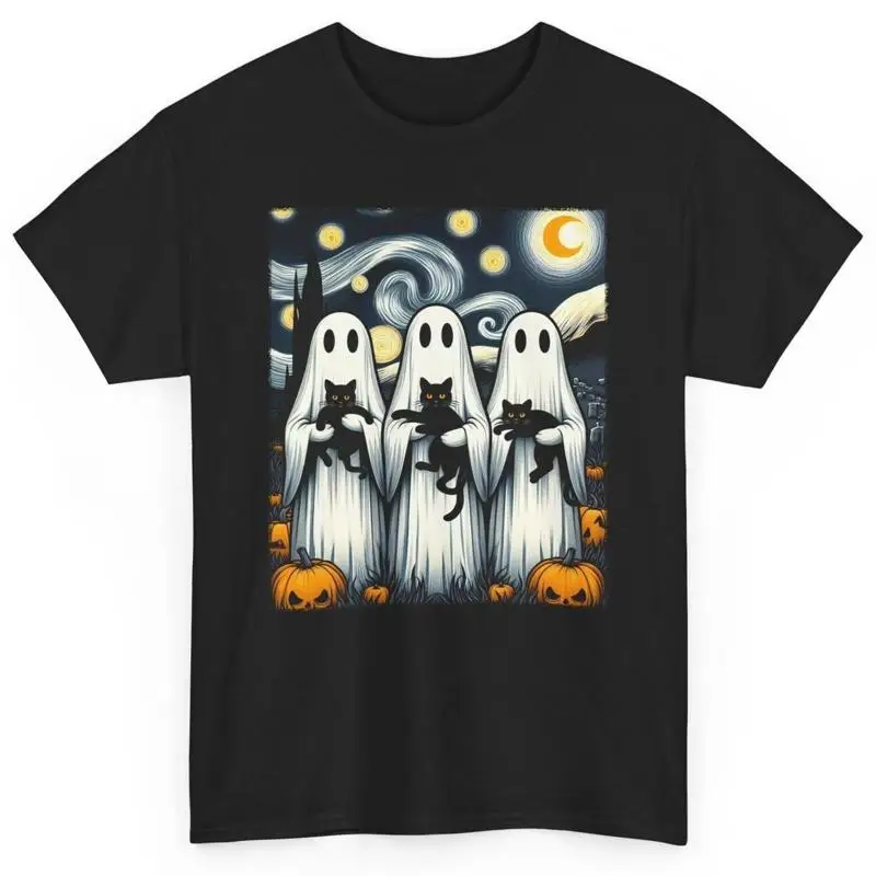

Футболка «Призрачные кошки» на Хэллоуин, жуткий сезон, любитель кошек