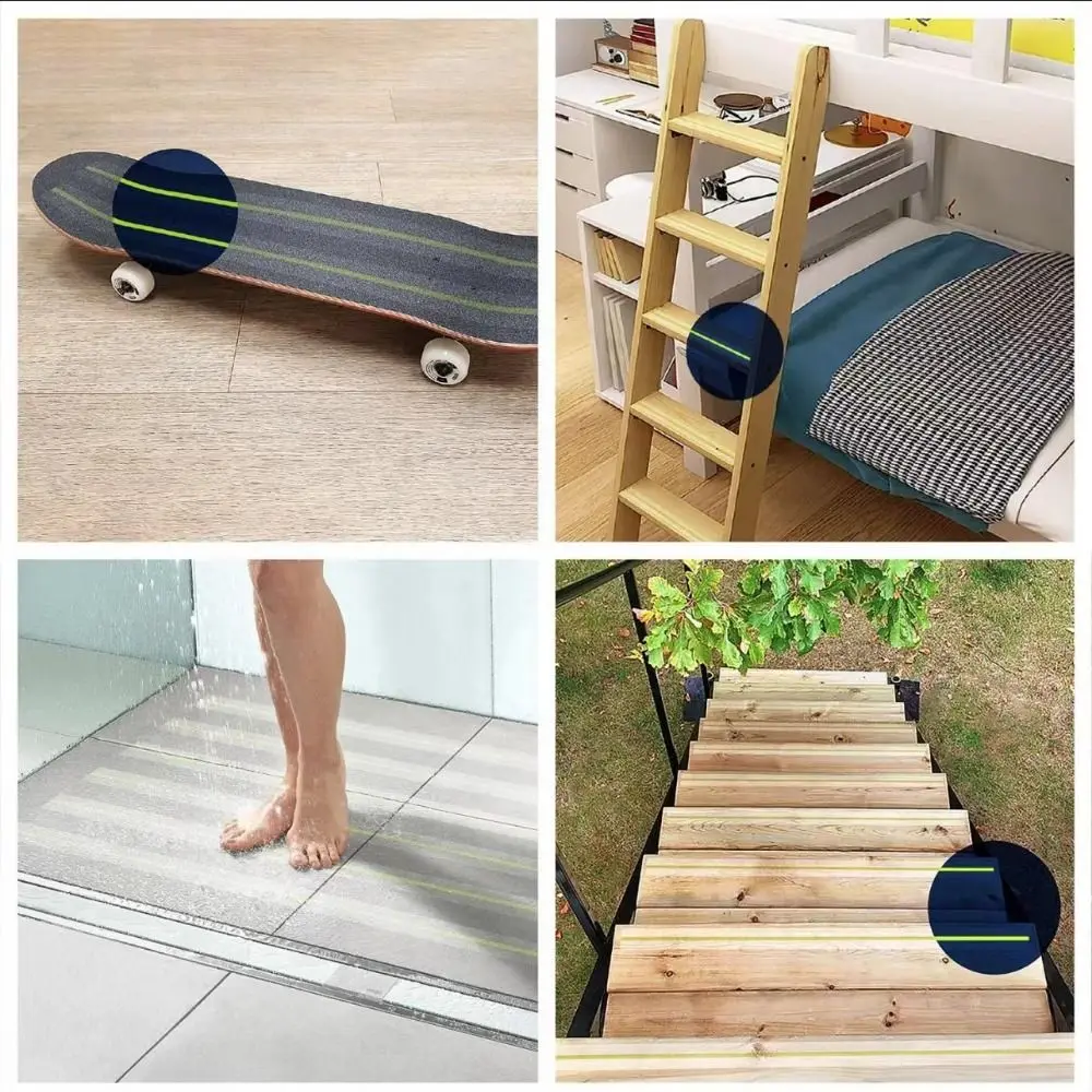 Glow in The Dark Luminous Traction Tape 5CM X 5M Green Stripe Anti Slip Grip Tape Abrasive Surface Self-adhesive Safety Tape